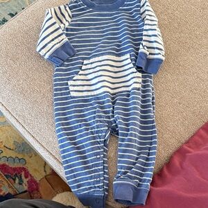 Carter's Blue and White Striped Romper